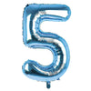 Giant Foil Light Blue 5 Number Balloon