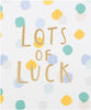 Contemporary Multi-Coloured Polka Dot Design Good Luck Card