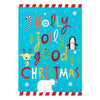 Open Christmas Card 'Holly Jolly' Foil Finish