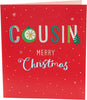 Bright Lettering Cousin Christmas Card
