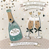 Second Nature Collectable Keepsake Champagne Bottle and Flutes Design Golden Anniversary Card