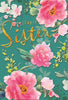 Lovely Sister Floral Design Birthday Card