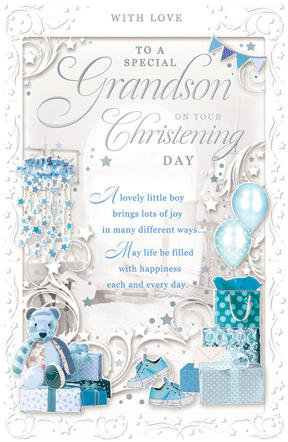 Grandson On Your Christening Day Opacity Card