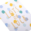 Contemporary Multi-Coloured Polka Dot Design Good Luck Card