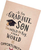 Stylish Gold Finish Son Graduation Congratulations Card