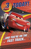 Age 3 Birthday Disney Greeting Card 3 Today! Cars