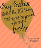 Step Sister Balloon Ribbon Finished Birthday Card