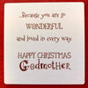 Godmother Cute Fox Tales Foil Finished Christmas Card