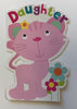 Daughter Kitty Happy Birthday Die Cut Card