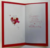 To My Girlfriend Wine Glass & Love Heart Valentine's Day Greeting Card