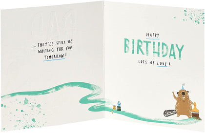 Adorable Beaver Dad Birthday Card