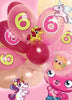 Age of 6 Girl Pink Color Moshi Monsters 3D Holographic 6th Birthday Card