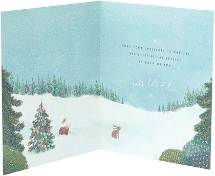 Mum and Dad Christmas Card Beautiful Festive Scenery Design