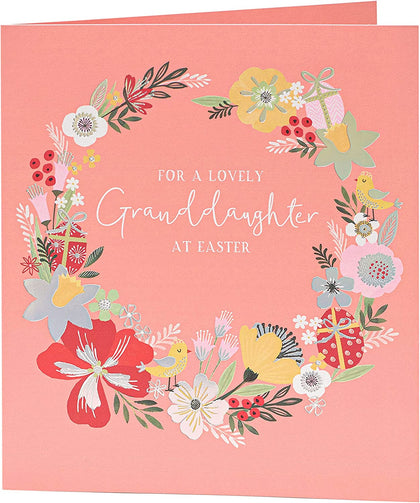 Floral Design Lovely Granddaughter Easter Card