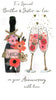 Brother & Sister-in-Law Anniversary Greeting Card Hand-Finished Champagne Range Cards