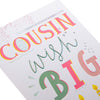 Contemporary Embossed Text Design Cousin Birthday Card