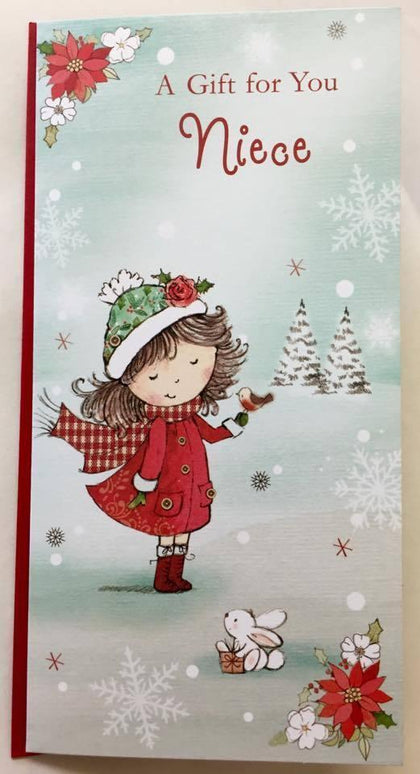 Niece Cute Traditional Money Gift Christmas Card