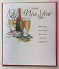 Happy New Year Champagne and Glasses Celebrate With Love Christmas Card