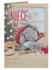 For A Wonderful Niece Me to You 3D Holographic Adorable Christmas Card