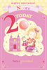 Today You're 2 Girl With Doll Design Niece Candy Club Birthday Card