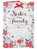 Red Floral Special Sister And Her Family Christmas Card