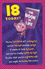 Age 18 Birthday Card Pink Cat & Book