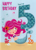 Happy Birthday You're 5 Mermaid Second Nature Hullaballoo Card