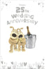 Boofles With Champagne 25th Anniversary Card