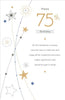 75th Today Classic Star Design Birthday Card