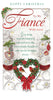 With Love To My Fiance Heart Design Wreath Red Glitter Finished Christmas Card