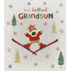 To a Brilliant Grandson Boofle on Skiing Design Christmas Card