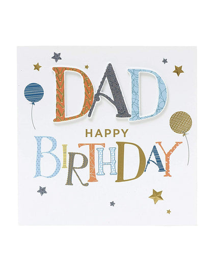 Happy Birthday Dad Card with Balloons