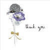 Foil Finished Azul Bouquet of Flowers Thank You Card