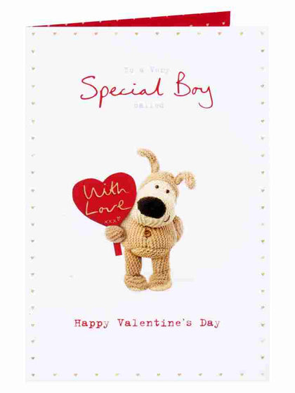 A Very Special Boy Personalise Card Sticker Boofle Valentine's Day 