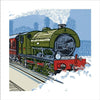 Originals Steam Train Retro Print Blank Greeting Card