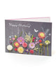 Pack of 6 Wildflowers On Black Background Birthday Cards