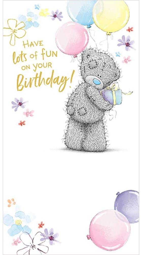 Me To You Bear Tatty Teddy With Present Balloons Birthday Card