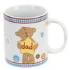 Button Corner Teddy Bear And Bunny Rabbit Gift Mug For Dad