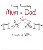 Happy Anniversary Mum & Dad Couple of Vip's Humour Card