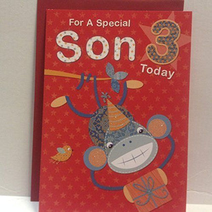 For A Special Son Stars Design 3rd Birthday Card