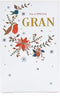 Special Gran Floral Design Embroidery Hand Finished Christmas Card