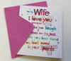 For My Wife I Love You Lovely Birthday Card