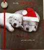 For My Boyfriend Cute Puppies Christmas Card