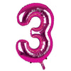 Giant Foil Dark Pink 3 Number Balloon