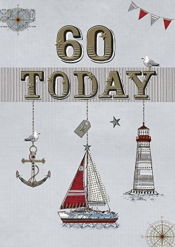 60th Today Sailing Lighthouse Design Birthday Card