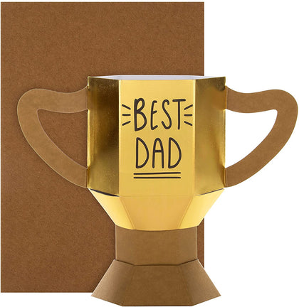 Best Dad' Trophy Design 3D Birthday Card for Dad