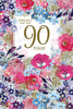 For Her Gold Foiling Poppies 90th Birthday Card