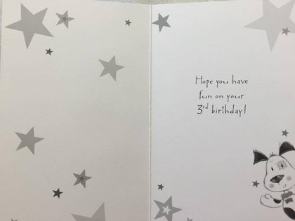 Today you`re 3 Happy Birthday Card