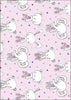 Cute Pink Characters Gift Wrap 2 Sheets 2 Tags