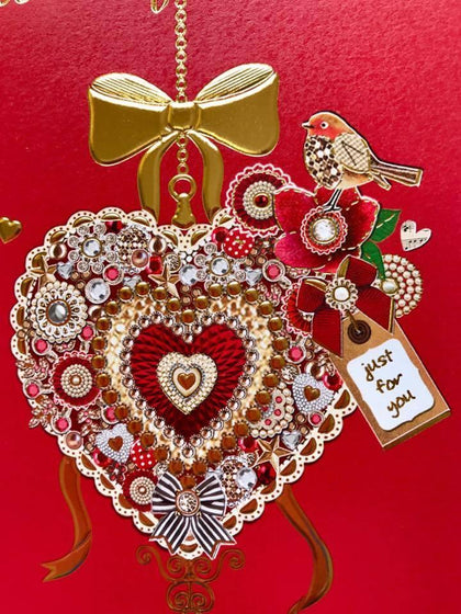 Mum Just For You Heart Foil Finished Christmas Card 